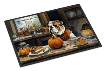 English Bulldog Fall Kitchen Pumpkins Doormat 24H X 36W DAC1756 product image at NuMercy