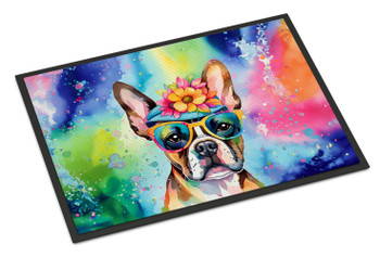 Boston Terrier Hippie Dawg Doormat 24H X 36W DAC2468 product image at NuMercy