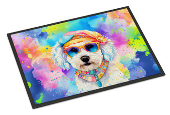 Bichon Frise Hippie Dawg Doormat 24H X 36W DAC2465 product image at NuMercy