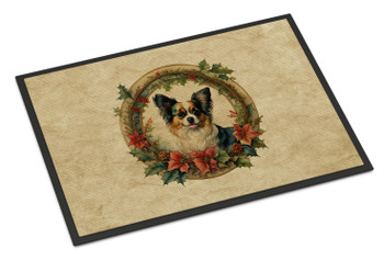 Papillon Christmas Flowers Doormat 24H X 36W product image at NuMercy