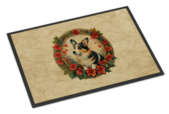 Corgi Christmas Flowers Doormat 24H X 36W DAC2348 product image at NuMercy