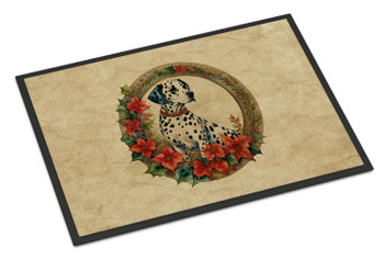 Dalmatian Christmas Flowers Doormat 24H X 36W product image at NuMercy