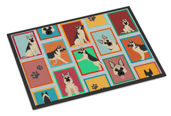 Lots of Black and Silver German Shepherd Doormat 24H X 36W product image at NuMercy