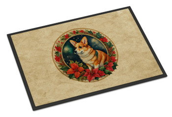Corgi Christmas Flowers Doormat 24H X 36W DAC2349 product image at NuMercy