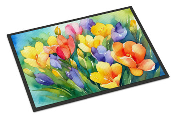 Freesias in Watercolor Doormat 24H X 36W DAC1568 product image at NuMercy