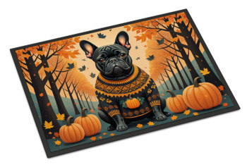 Black French Bulldog Fall Doormat 24H X 36W product image at NuMercy