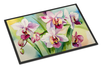 Orchids in Watercolor Doormat 24H X 36W DAC1557 product image at NuMercy