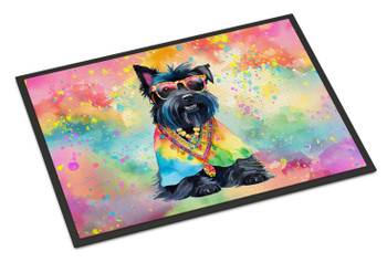 Scottish Terrier Hippie Dawg Doormat 24H X 36W DAC2559 product image at NuMercy