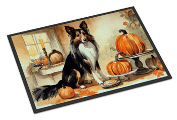 Collie Fall Kitchen Pumpkins Doormat 24H X 36W product image at NuMercy