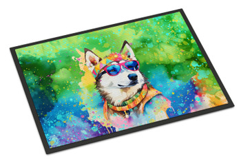 Siberian Husky Hippie Dawg Doormat 24H X 36W DAC2564 product image at NuMercy