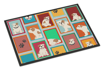 Lots of Piebald English Bulldog Doormat 24H X 36W product image at NuMercy
