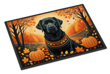 Black Labrador Retriever Fall Doormat 24H X 36W product image at NuMercy
