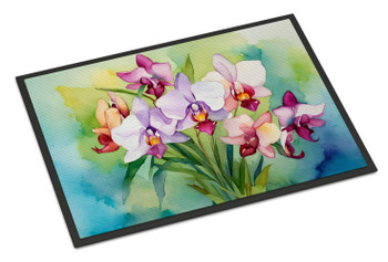 Orchids in Watercolor Doormat 24H X 36W DAC1563 product image at NuMercy