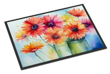 Gerbera Daisies in Watercolor Doormat 24H X 36W DAC1571 product image at NuMercy