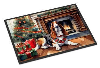 Basset Hound Cozy Christmas Doormat 24H X 36W product image at NuMercy
