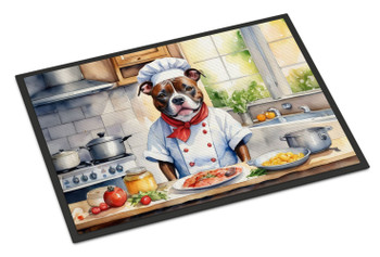 Staffordshire Bull Terrier The Chef Doormat 24H X 36W product image at NuMercy