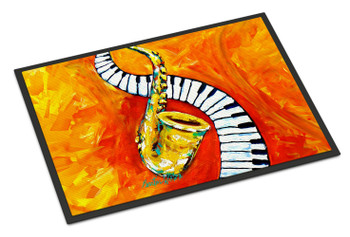 Something Blues Saxophone and Piano Doormat 24H X 36W product image at NuMercy