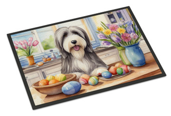 Decorating Easter Bearded Collie Doormat 24H X 36W product image at NuMercy