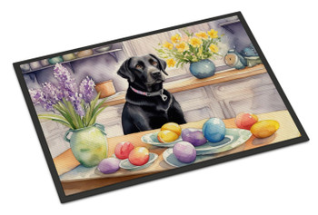 Decorating Easter Black Labrador Retriever Doormat 24H X 36W product image at NuMercy
