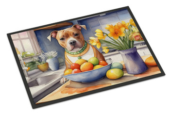 Decorating Easter Staffordshire Bull Terrier Doormat 24H X 36W DAC6907 product image at NuMercy