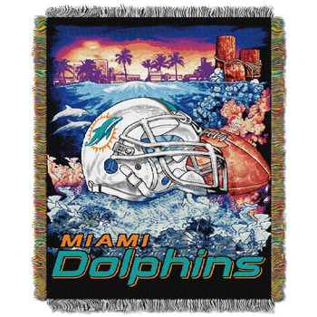 Miami Dolphins NFL Home Field Advantage Woven Tapestry Throw
