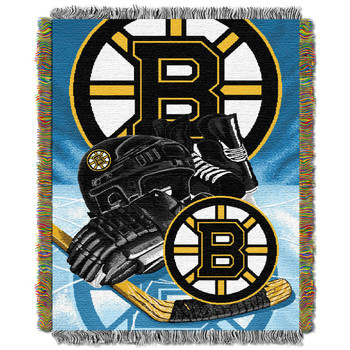 Boston Bruins NHL Home Ice Advantage Woven Tapestry Throw