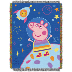 Peppa Pig Love My Space Woven Tapestry Throw Blanket