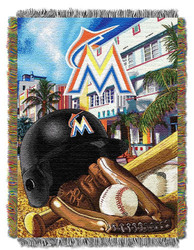 Miami Marlins MLB Home Field Advantage Woven Tapestry Throw