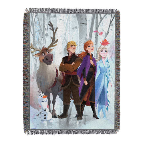 Disney Frozen 2 Peering Out Woven Tapestry Throw Blanket