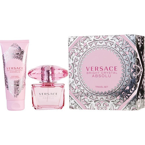 Versace Bright Crystal Absolu by Gianni Versace Eau De Parfum Spray 3 oz & Body Lotion 3.4 (Travel Offer)