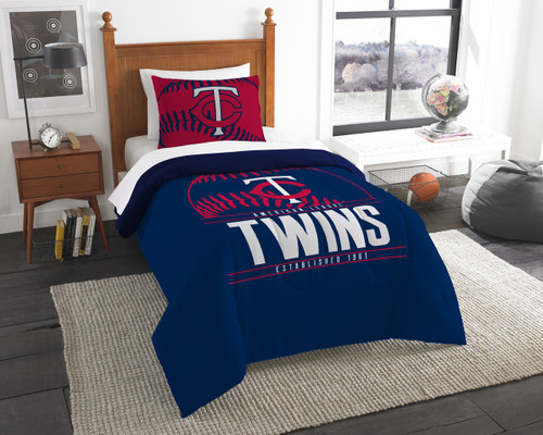 Minnesota Twins MLB Bedding Twin Comforter and Sham Set