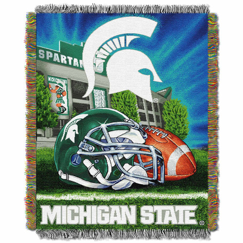 Michigan State Spartans Home Field Advantage Woven Tapestry Throw