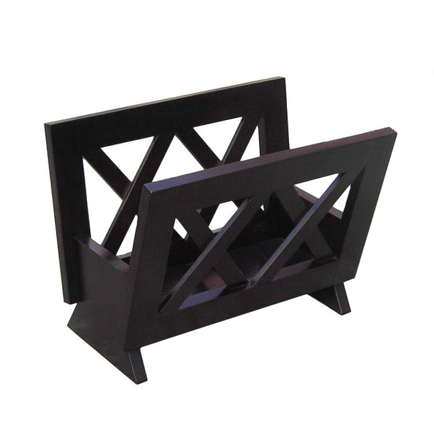 Oceanstar Contemporary Mahogany Solid Wood Magazine Rack M1125 product image at NuMercy