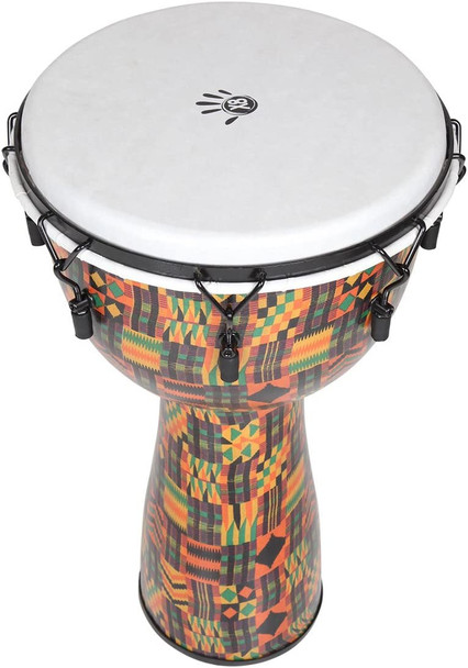 X8 Drums Kente Cloth Djembe, Key Tuned, Synthetic Head, Small