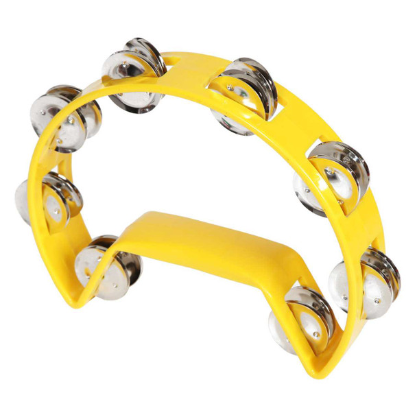 X8 Drums Crescent Tambourine, Yellow, 16 Jingles