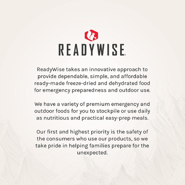 ReadyWise Emergency Food Supply - 60 Serving Entree Only Grab and Go Food Kit