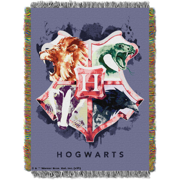 Harry Potter Houses Together Woven Tapestry Throw Blanket