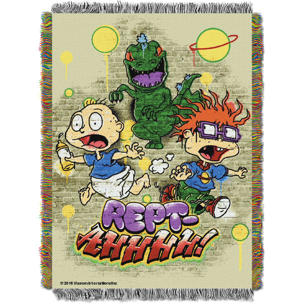 Nick Rewind, "Reptahhhh" Woven Tapestry Throw Blanket