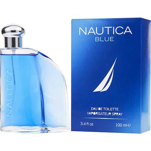 Nautica Blue Eau De Toilette Spray 3.4 oz perfume bottle and box by Nautica brand.