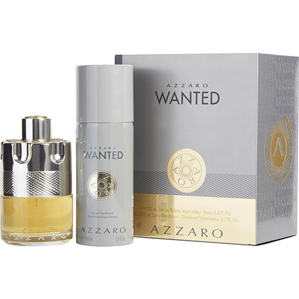 Azzaro Wanted by Azzaro Eau De Toilette Spray 3.4 oz & Free Deodorant Spray 5.1 oz (Travel Offer)