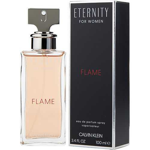 Calvin Klein Eternity Flame Eau De Parfum Spray 3.4 oz perfume bottle and box.