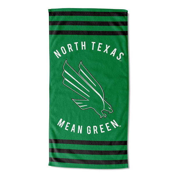 North Texas Mean Green Stripes Beach Towel