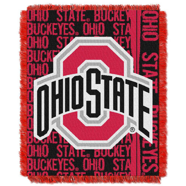 Ohio State Buckeyes Double Play Woven Jacquard Throw