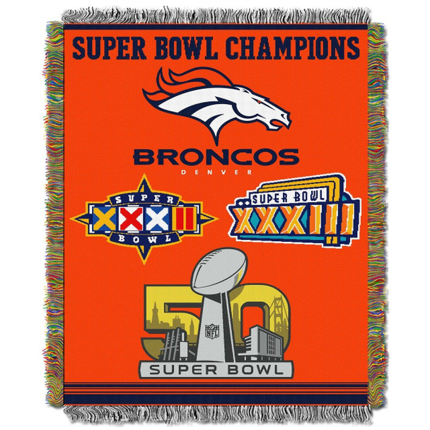Denver Broncos NFL Commemorative Woven Tapestry Throw