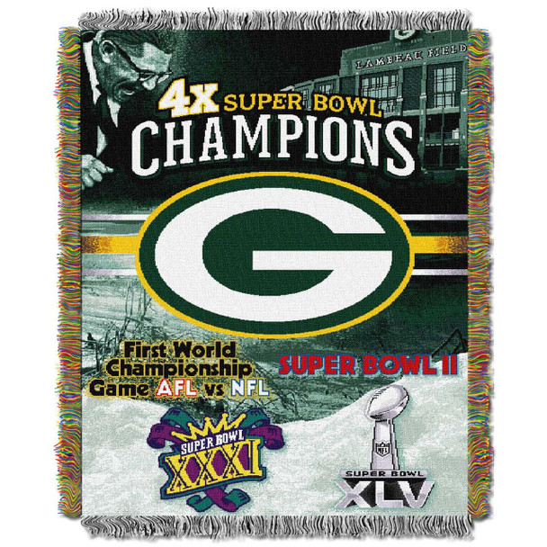 Green Bay Packers NFL Commemorative Woven Tapestry Throw