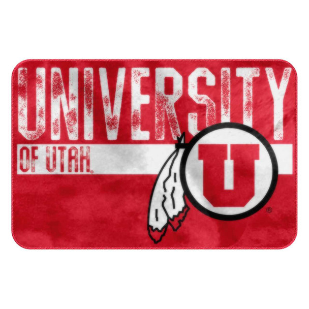 Utah Utes Worn Out Bath Mat product image at NuMercy