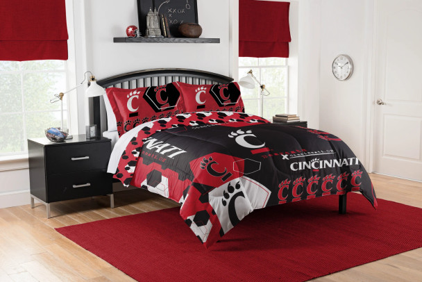 Cincinnati Bearcats 'Hexagon' Full/Queen Comforter & Sham Set