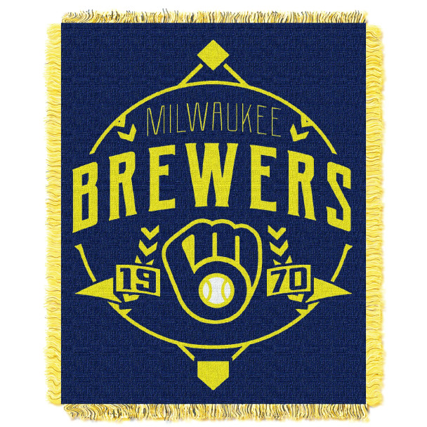 Milwaukee Brewers MLB Ace Woven Jacquard Throw Blanket