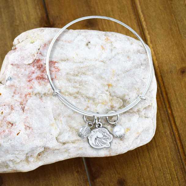 Boise State Broncos Silver Finish Bangle Bracelet