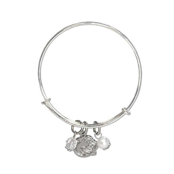 Boise State Broncos Silver Finish Bangle Bracelet